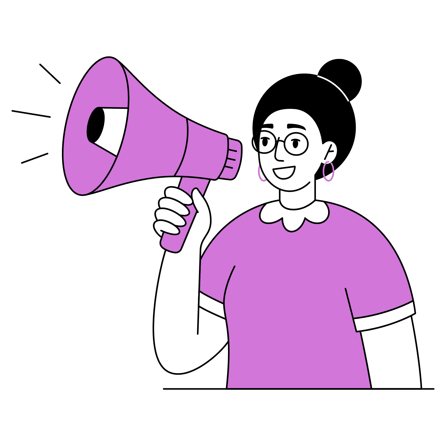 Meg with a megaphone